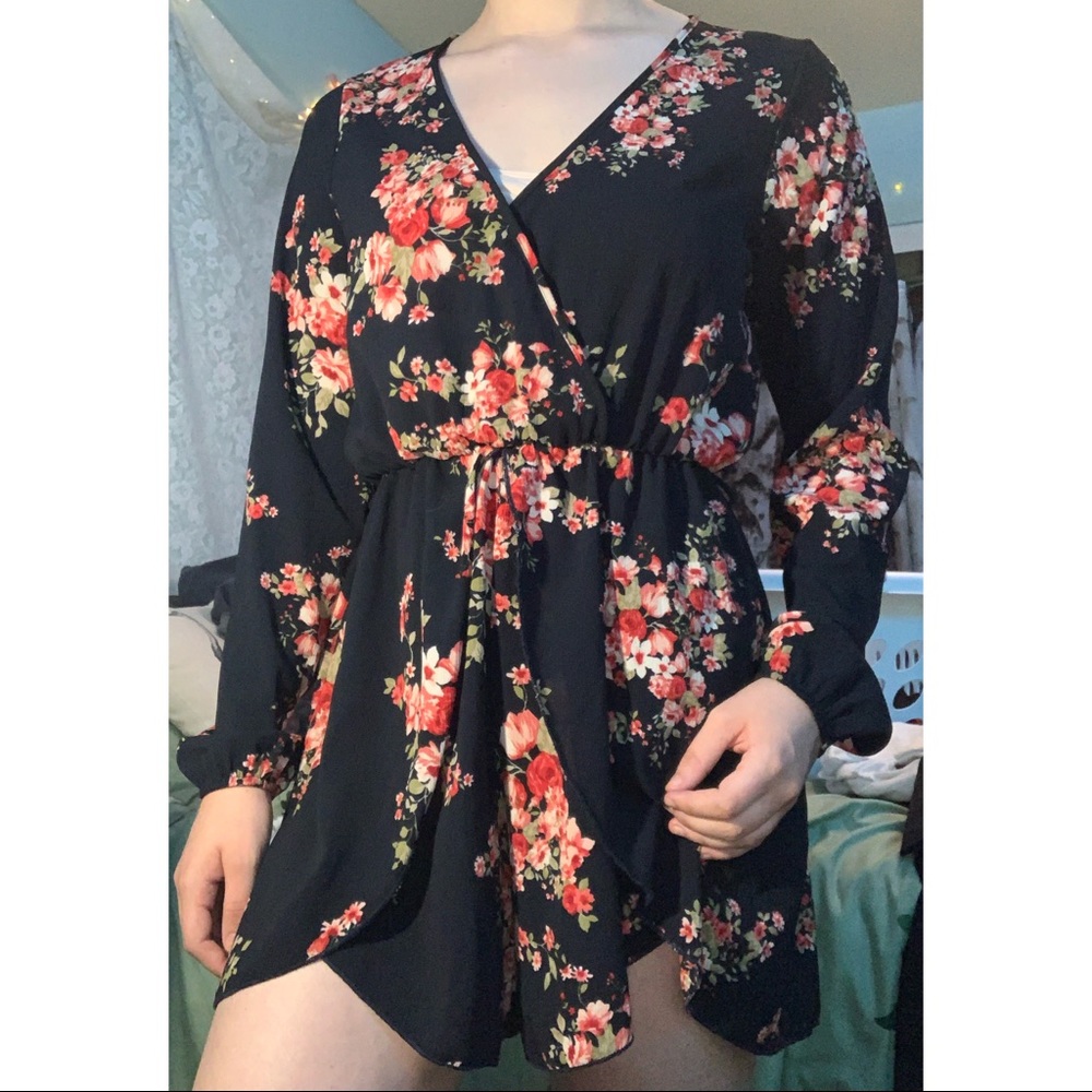Flowy Flower Patterned Romper